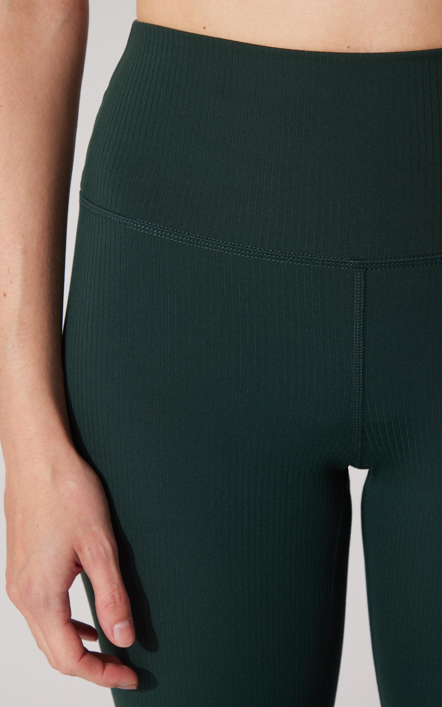 90 Degree by Reflex Felix Ribbed Elastic Free Waist 7/8 Flare Leg Pant