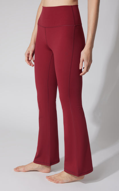 90 Degree by Reflex Felix Ribbed Elastic Free Waist 7/8 Flare Leg Pant