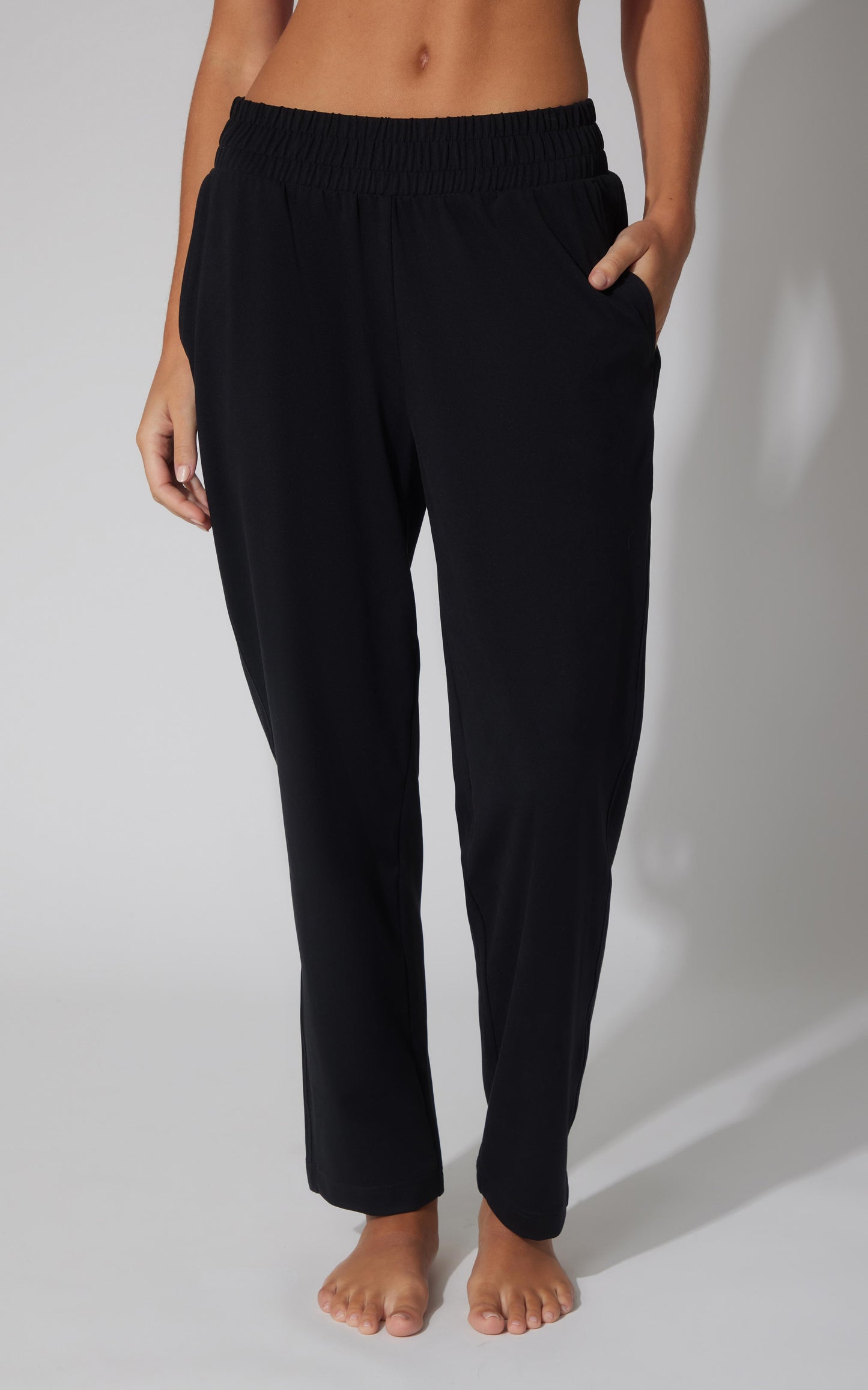90 Degree by Reflex Lux Straight Leg Pant w Elastic Waist