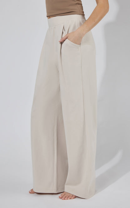 90 Degree by Reflex Lux Park Ave Wide Leg Pleated Pant W/ Side Pockets