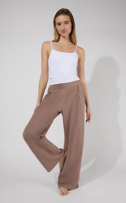 90 Degree by Reflex Lux Park Ave Wide Leg Pleated Pant W/ Side Pockets