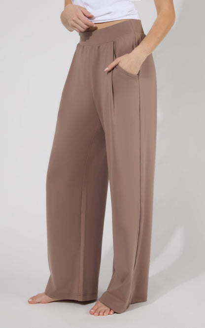 90 Degree by Reflex Lux Park Ave Wide Leg Pleated Pant W/ Side Pockets