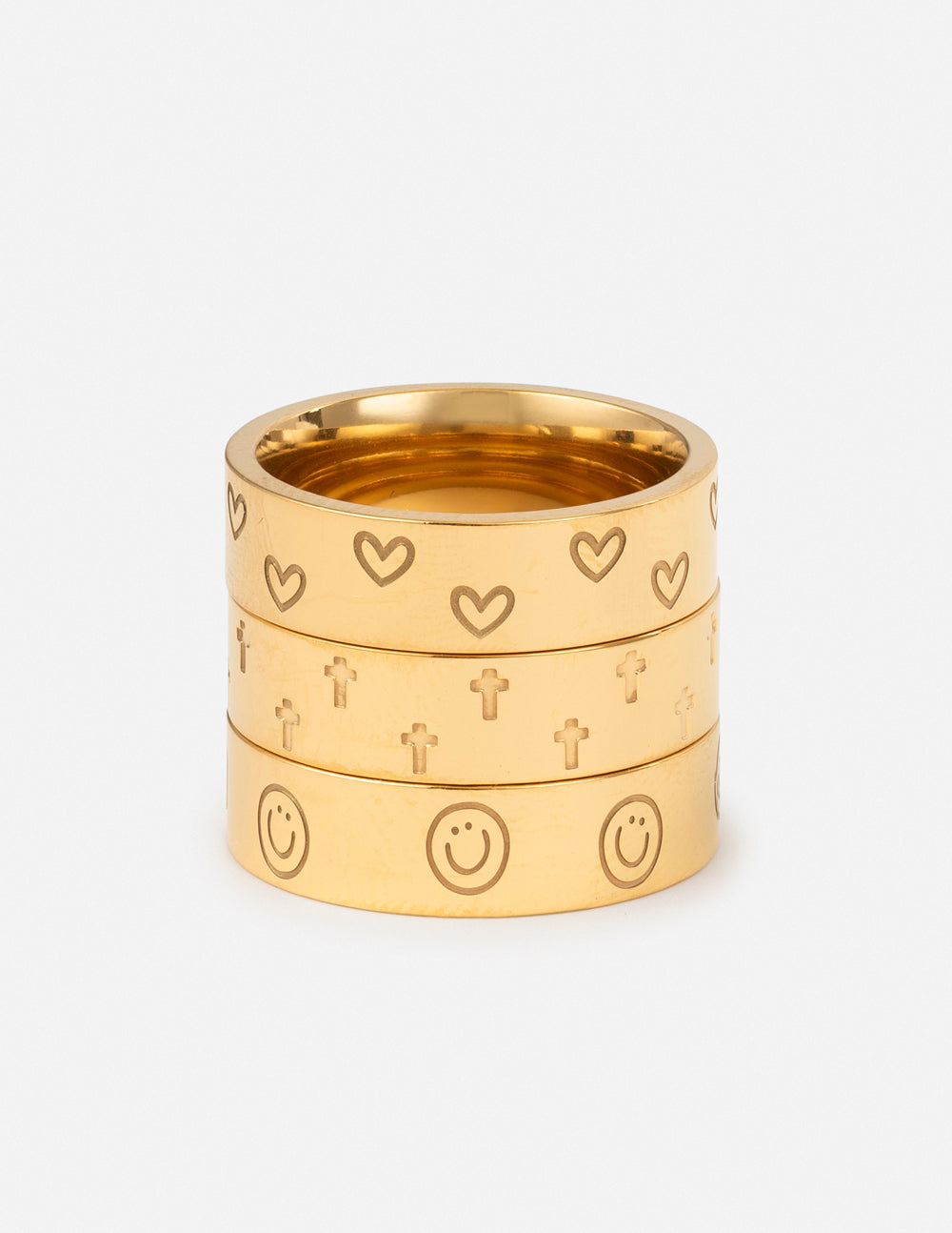 Elevated Faith Peace Engraved Ring Set