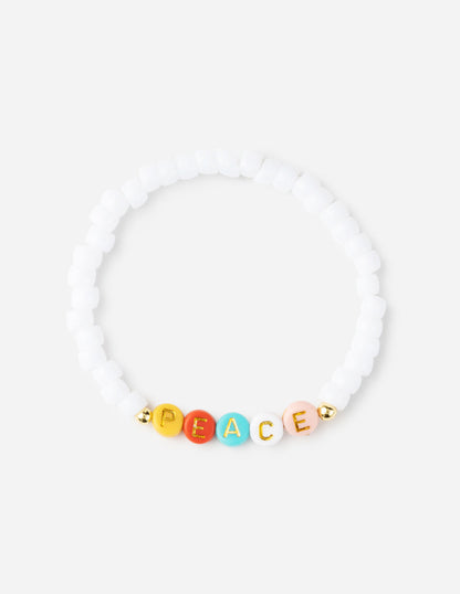 Elevated Faith Peace Multicolored Letter Bracelet
