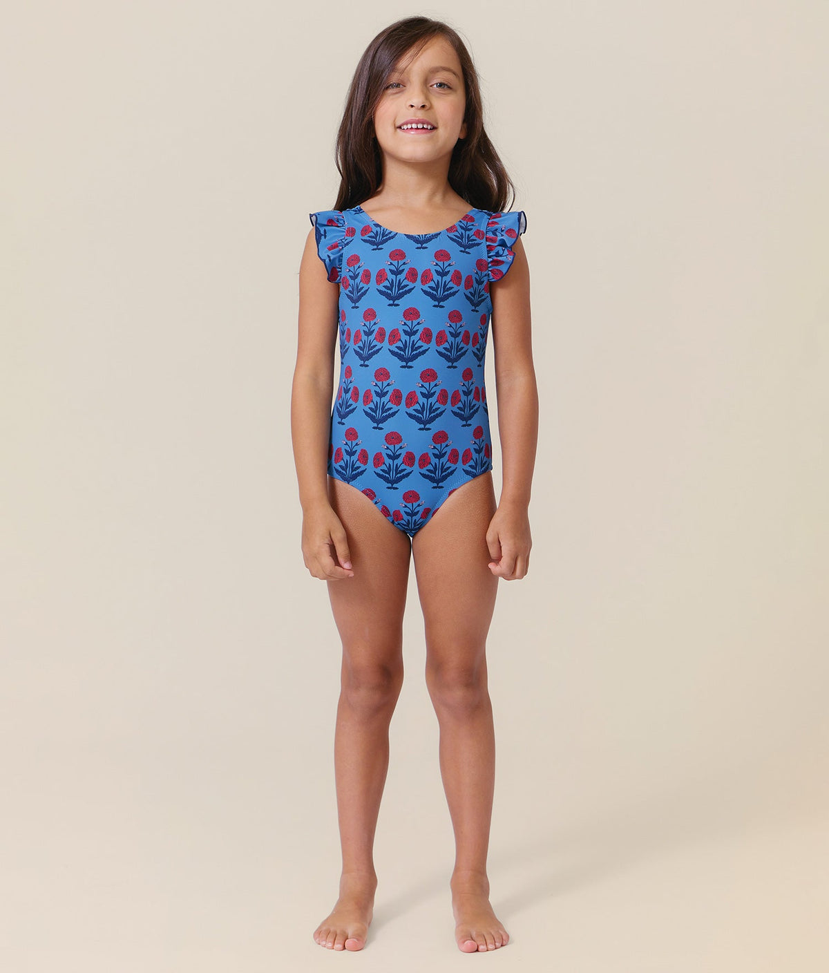 The Livie Girls One Piece - Eco Nylon - Blue Dandelion