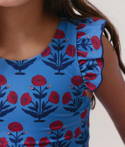The Livie Girls One Piece - Eco Nylon - Blue Dandelion