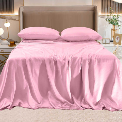 Elegant Comfort Fine 4-Piece Silky Satin Sheet Set, Bright Shades