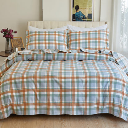 Elegant Comfort Flannel Plaid - 100% Turkish Cotton Flannel, 4-Piece Flannel Sheet Set