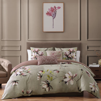 Bebejan Purple Lilies 5 Piece Reversible Comforter Set