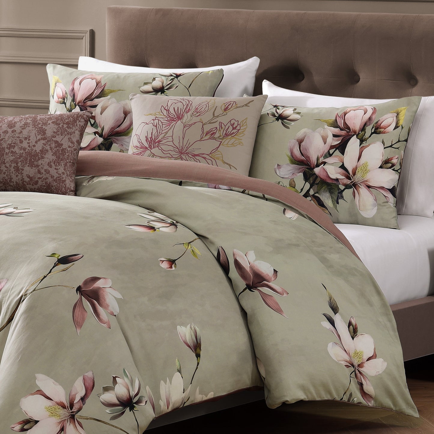 Bebejan Purple Lilies 5 Piece Reversible Comforter Set