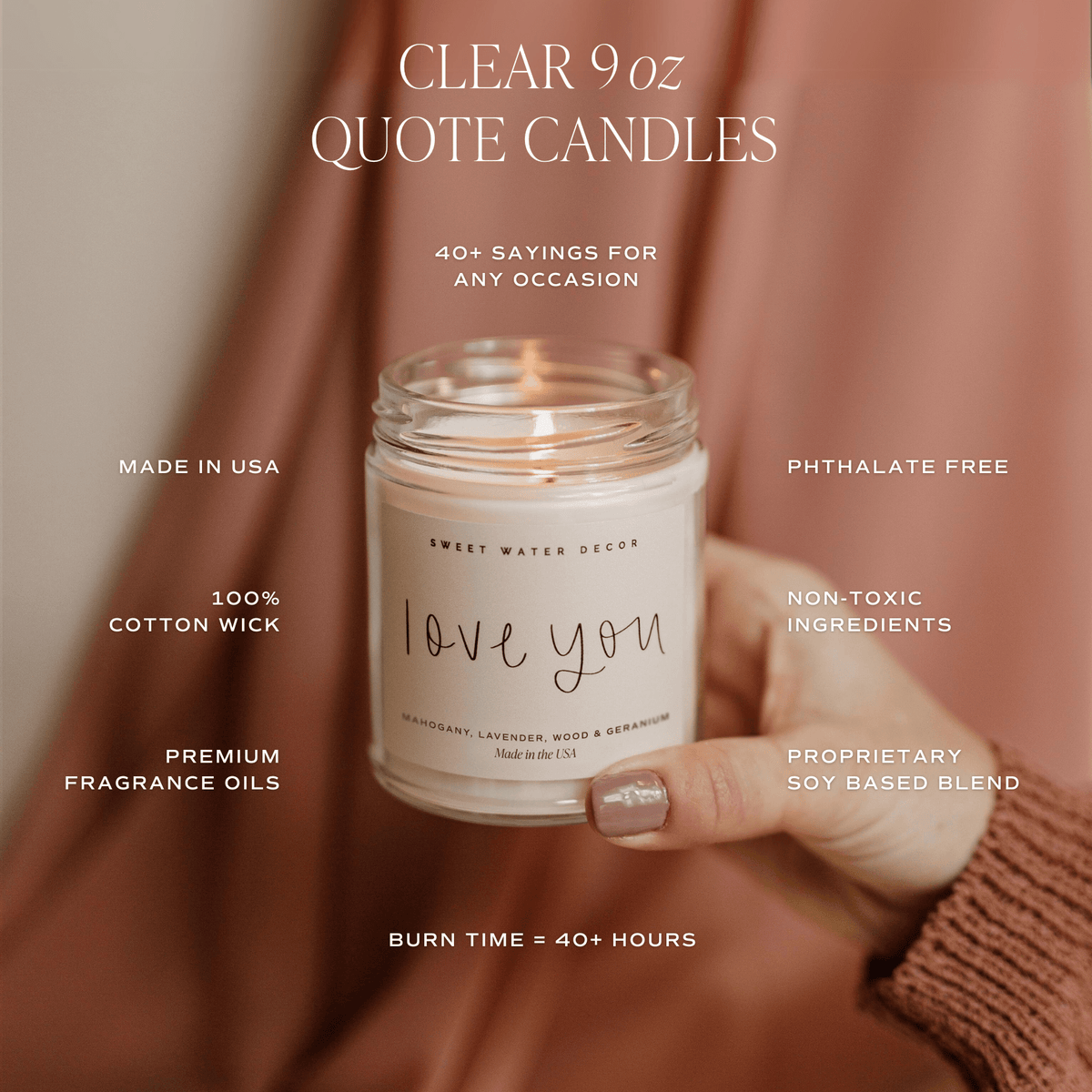 Congrats! Soy Candle - Clear Jar - 9 oz (Island AIr)
