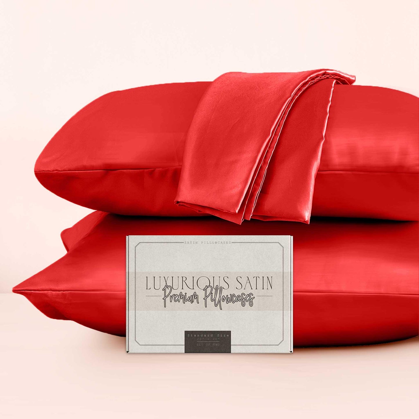 Elegant Comfort Set of 2 - Satin Pillowcases