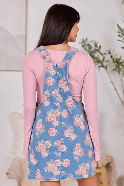 Chase Pink Rose Overall Dress