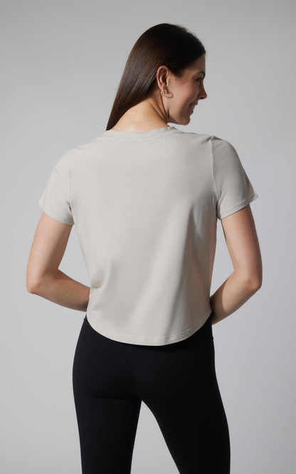 90 Degree by Reflex 2 PK Airlite Cotton Boxy Cropped Short Sleeve Tee