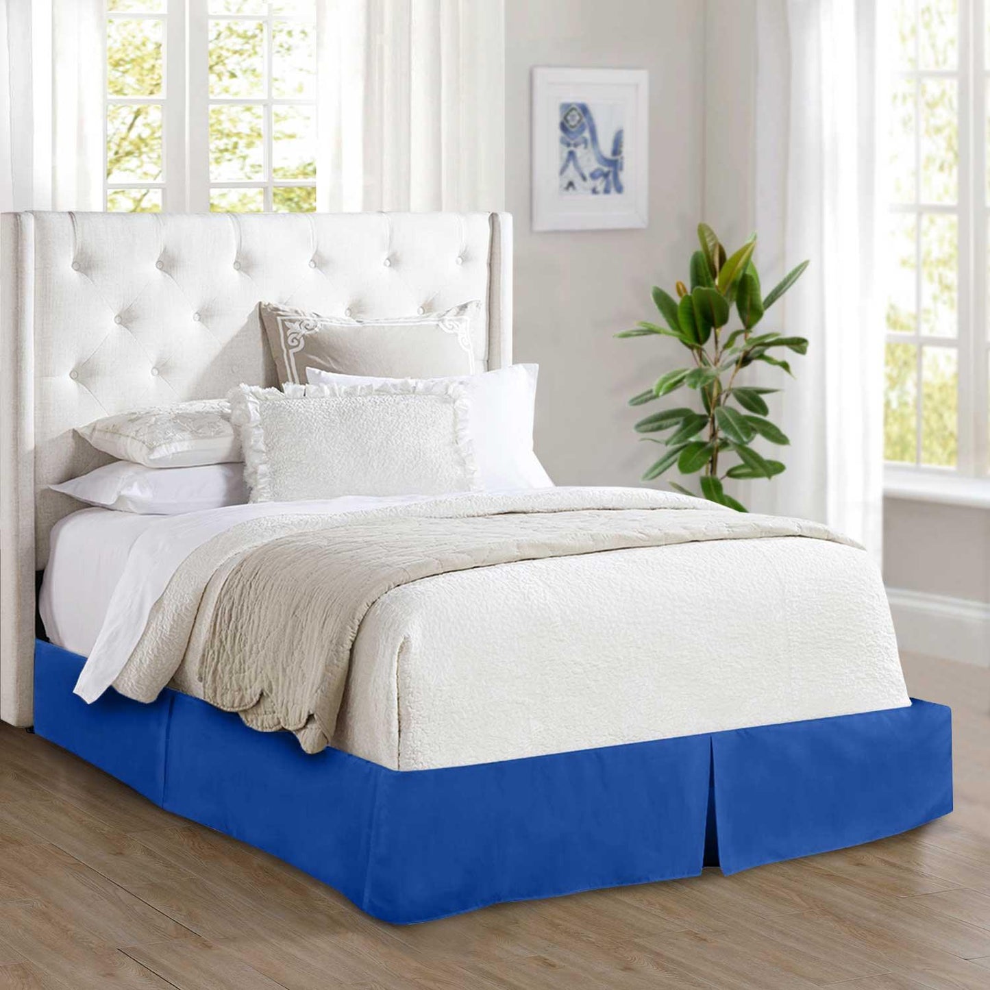 Elegant Comfort Solid Pleated Bed Skirt - 14 inch Drop