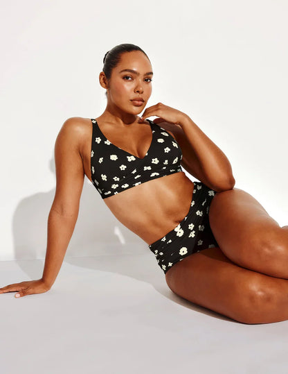 Ruched Deep V Bikini Top
