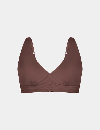 Ruched Deep V Bikini Top - Last Call