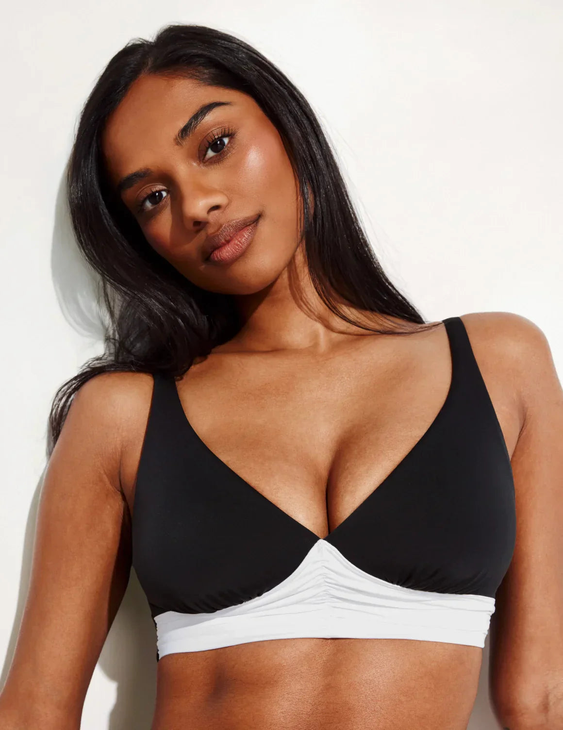 Ruched Deep V Bikini Top - Last Call
