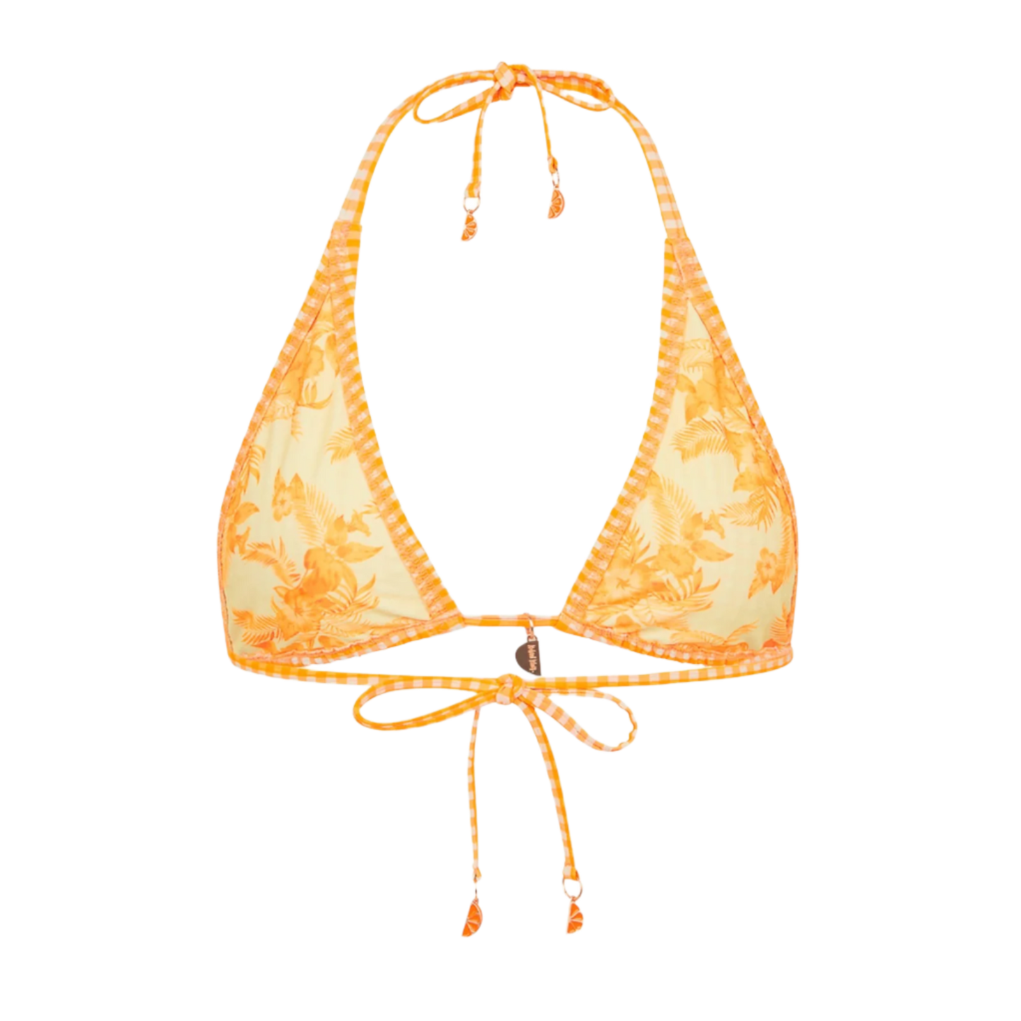 Kulani Kinis Classic Tie Halter Bikini Top - Orange Cream - FINAL SALE