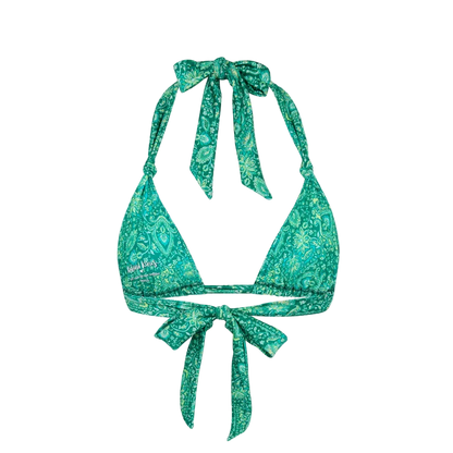 Kulani Kinis Soft Knot Halter Bikini Top - Emerald Aura