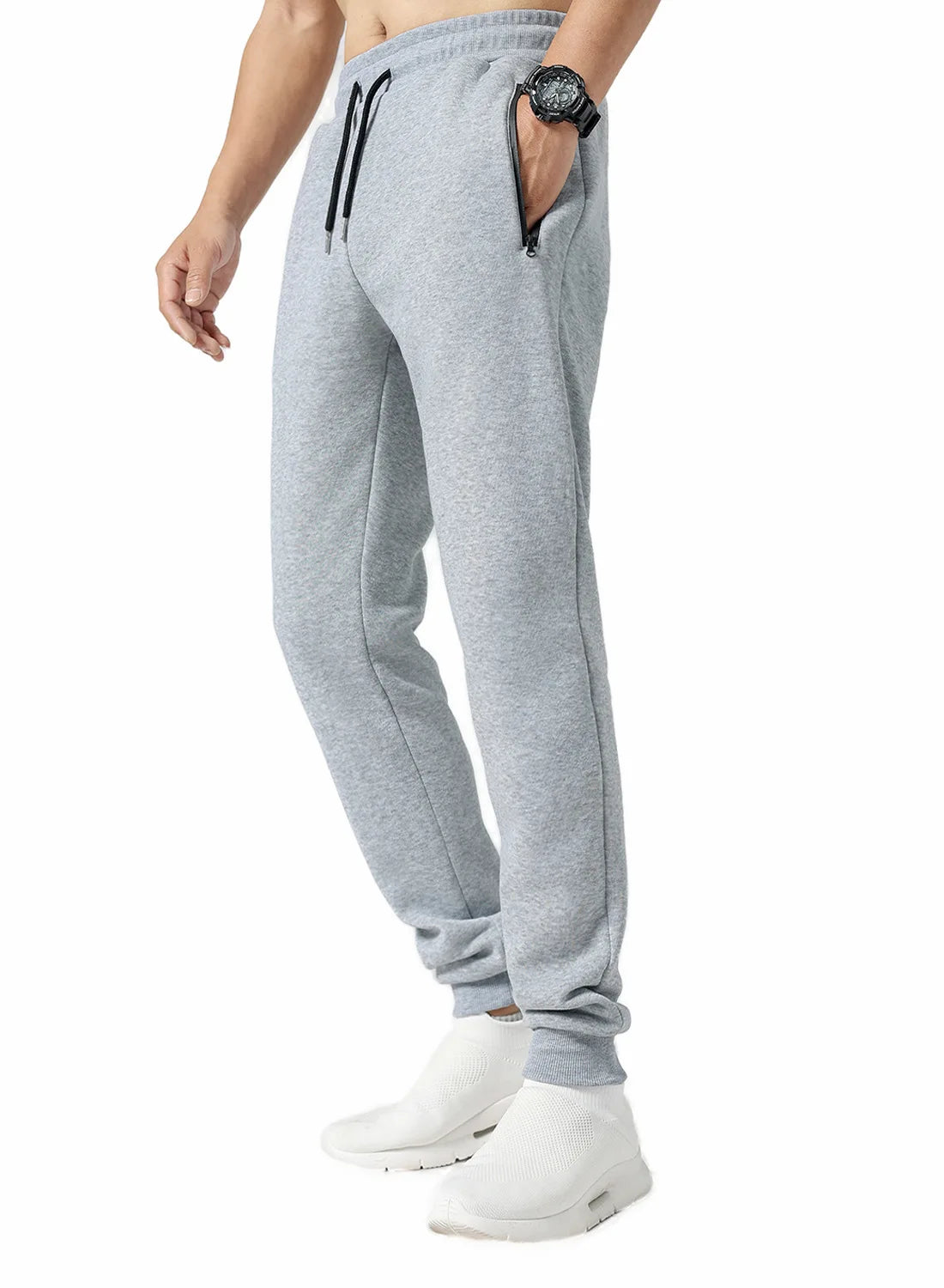 new Sweatpants Streetwear Trousers Men Pants Solid color Drawstring Zipper Pockets Cargo Pants Men Overalls Running pants