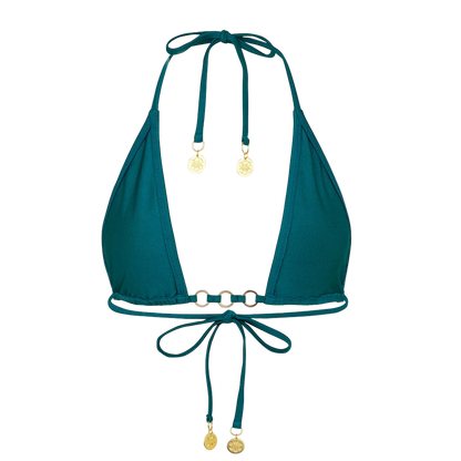 Kulani Kinis Trio Ring Triangle Bikini Top  - Laguna Haze