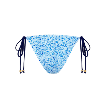 Kulani Kinis Shirred Dipped Cheeky Tie Bikini Bottom - Dream Flower