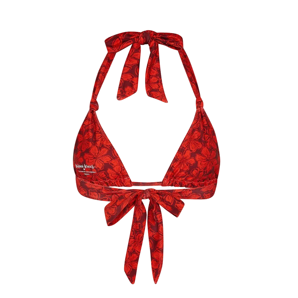 Kulani Kinis Soft Knot Halter Bikini Top - Sassy Sangria