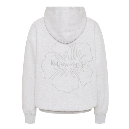 Kulani Kinis Embroidered Hoodie - Silver Stone - FINAL SALE