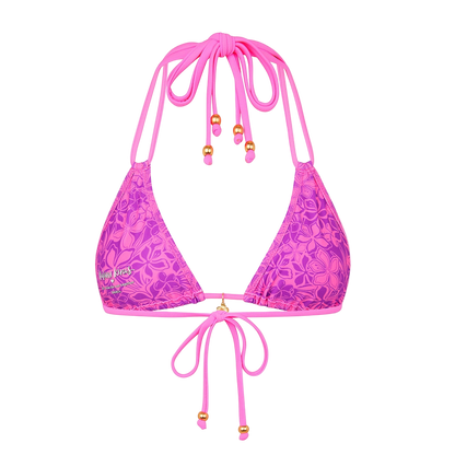 Kulani Kinis Halter Bralette Bikini Top - Bubble Berry