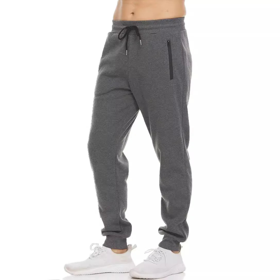 new Sweatpants Streetwear Trousers Men Pants Solid color Drawstring Zipper Pockets Cargo Pants Men Overalls Running pants