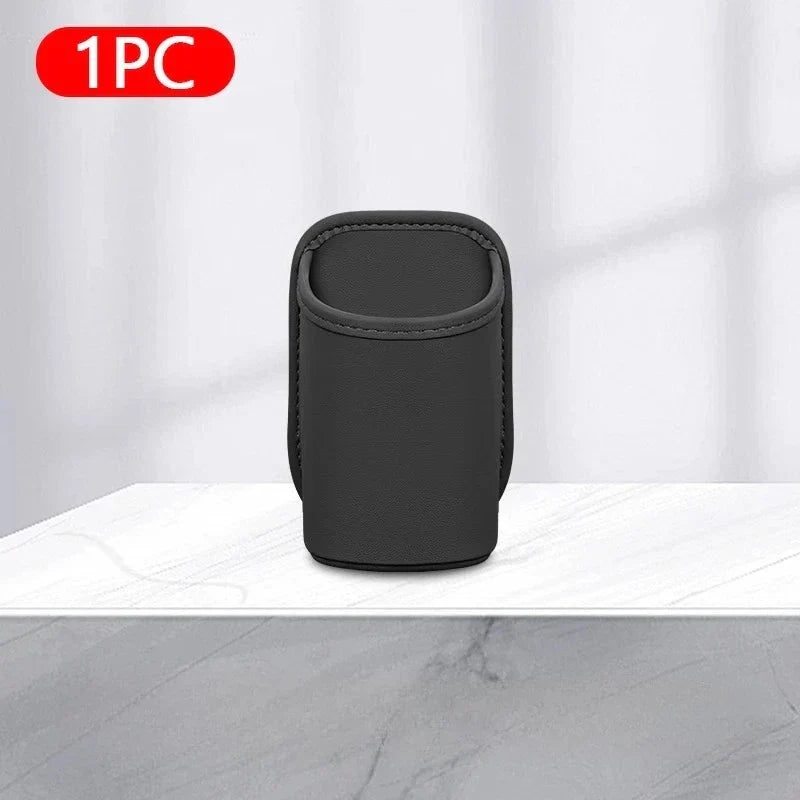 Car Door Cup Holder PU Leather Automotive Black Drink Rack Storage Bin Auto Back Seat Cup Holder Organizer For Car Accessories