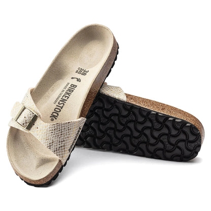Birkenstock Madrid Microfiber Shiny Python Eggshell Sandals