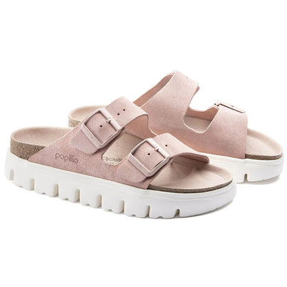 Birkenstock Women's Arizona Platform Suede Leather Soft Pink Sandals