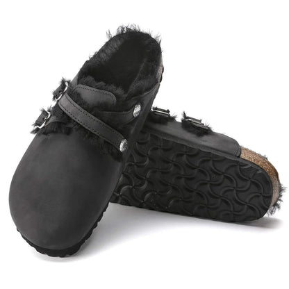 Birkenstock Women's Blair Shearling Oiled Leather/Shearling Sandals