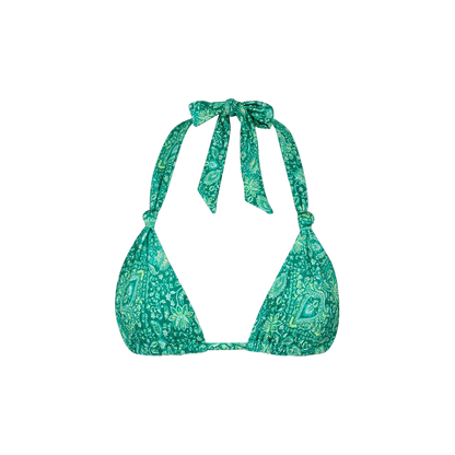 Kulani Kinis Soft Knot Halter Bikini Top - Emerald Aura