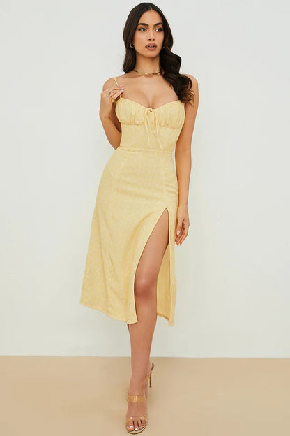Women Elegant Floral Beach Vacation Bodycon Streetwear Long Dress 2026 Summer Clothes