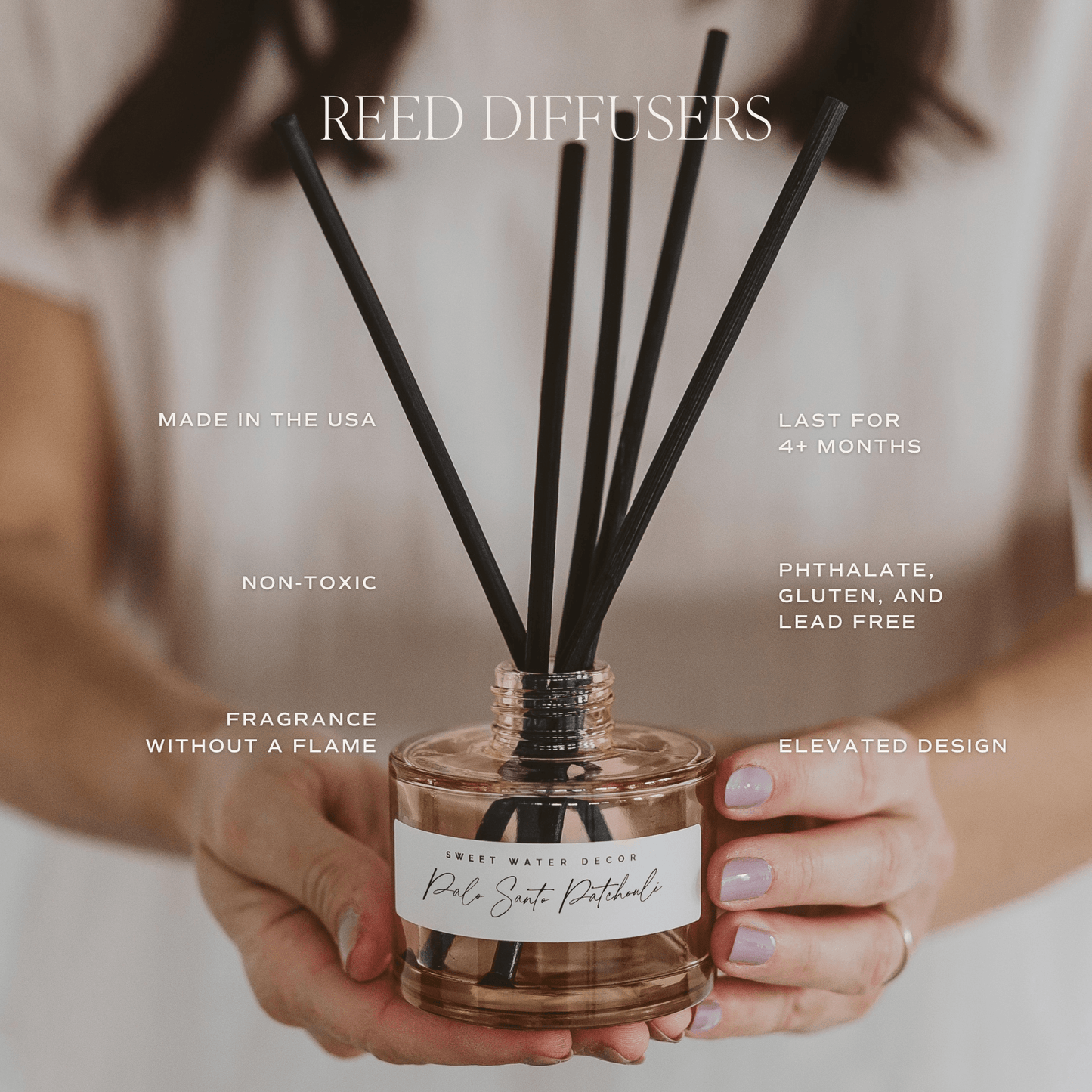 Cashmere and Vanilla Tinted Glass Jar Reed Diffuser