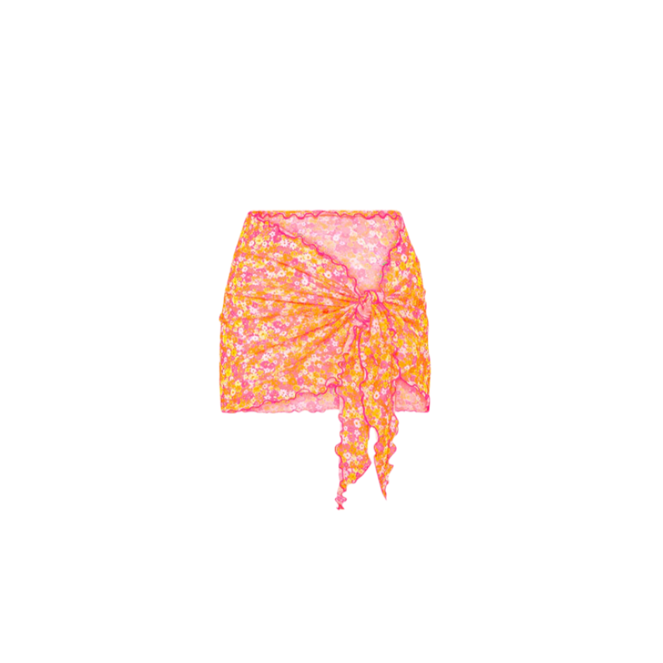 Kulani Kinis Mini Mesh Sarong - Mimosa Meadows - FINAL SALE