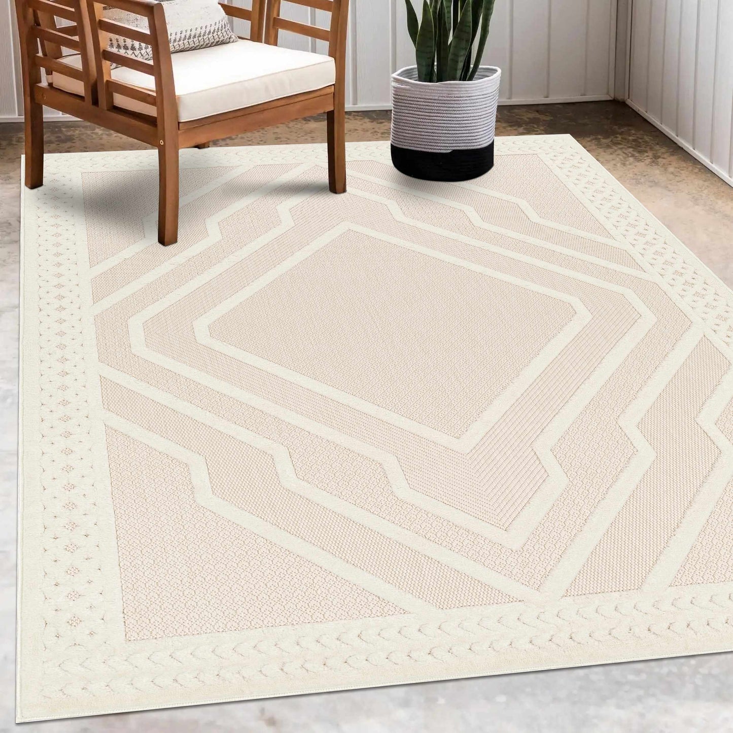 Anja Cream Outdoor Rug - Clearance