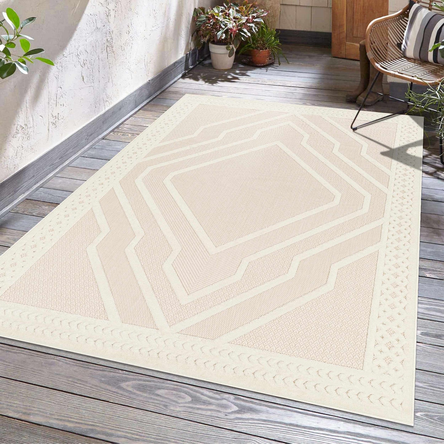 Anja Cream Outdoor Rug - Clearance