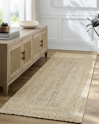 Elkie Beige Jute Area Rug - Clearance