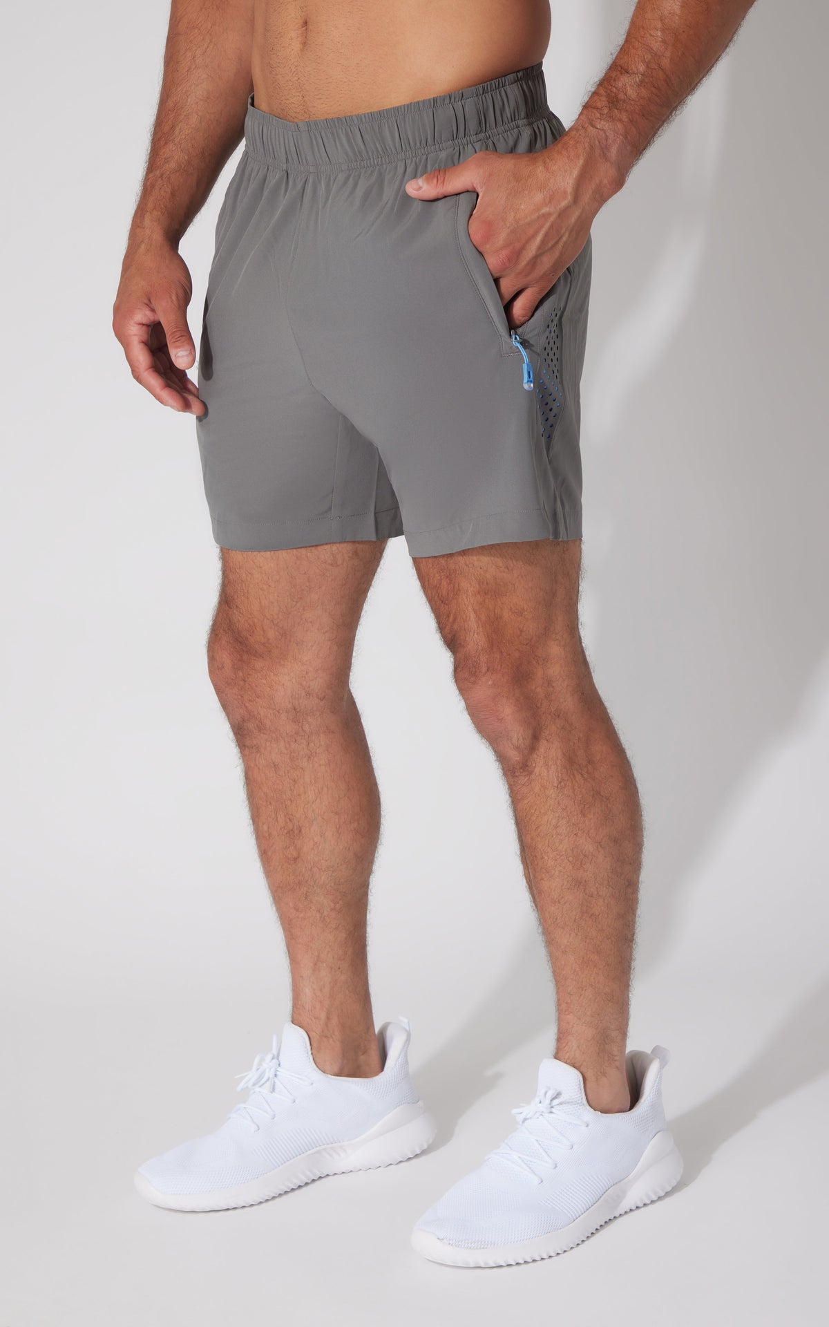 90 Degree by Reflex Men's Perforated Detail Woven Traction 7" Short