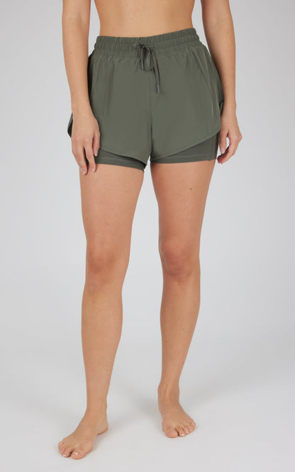 90 Degree by Reflex Lightstreme 2-in-1 Running Shorts with Drawstring