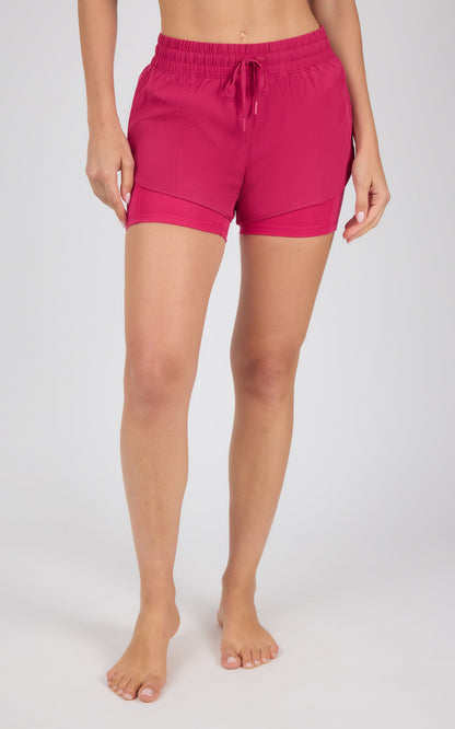 90 Degree by Reflex Lightstreme 2-in-1 Running Shorts with Drawstring