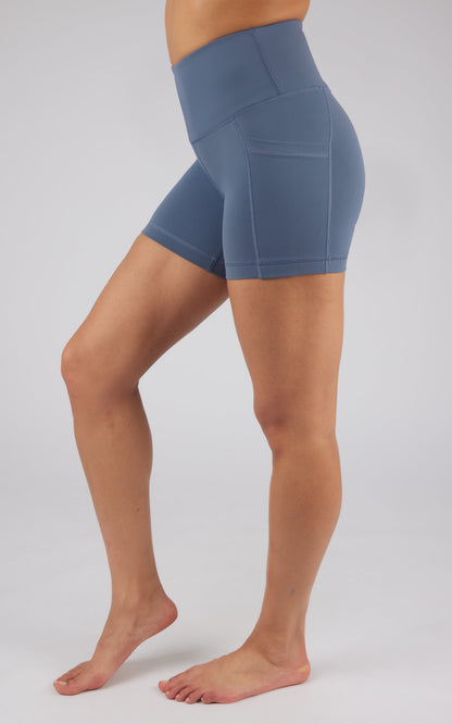 90 Degree by Reflex Lux Tribeca 5" High Waist Side Pocket Bike Short