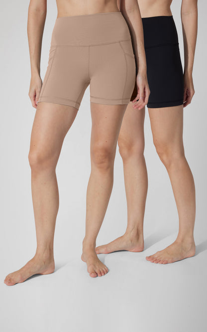 90 Degree by Reflex 2 PK Lux 5" One Classic and One Pocketed Shorts