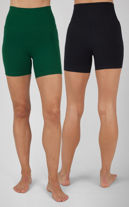 90 Degree by Reflex 2 PK Lux 5" One Classic and One Pocketed Shorts