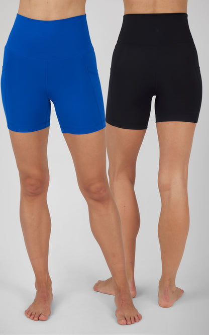 90 Degree by Reflex 2 PK Lux 5" One Classic and One Pocketed Shorts