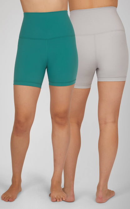 90 Degree by Reflex 2 PK Lux 5" Super High Waist Bike Shorts